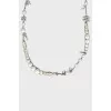 Silver necklace with artificial pearls