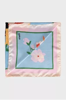 Silk scarf with a bright pattern