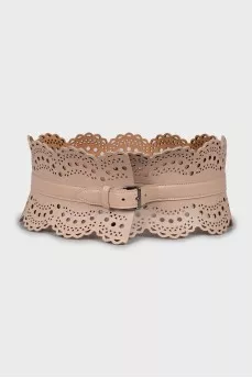 Leather belt with perforation