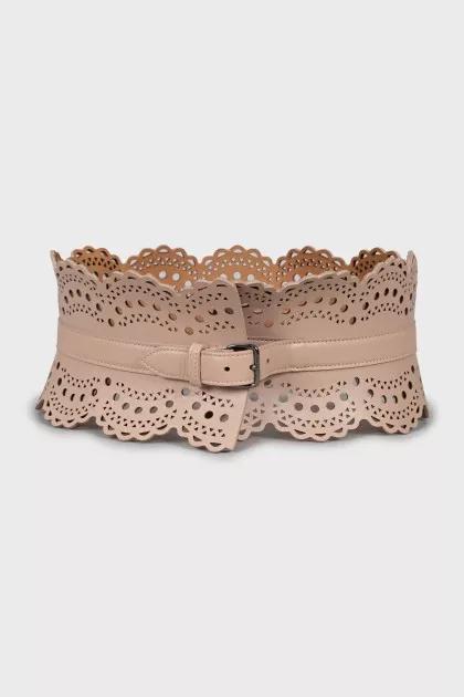 Leather belt with perforation