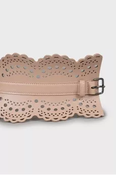 Leather belt with perforation