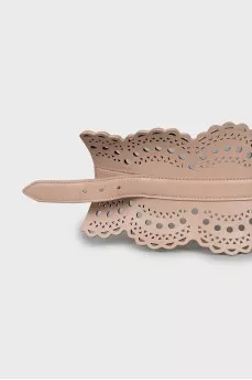 Leather belt with perforation