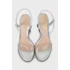 Silver high heel sandals