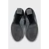 Suede boots with contrast seams