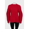 Fitted sweater with tag