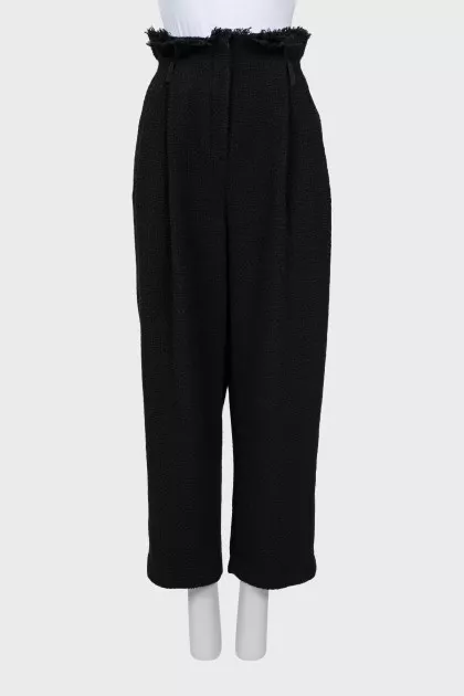 High Waist Tweed Trousers