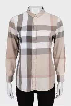 Fitted shirt with checkered print