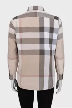 Fitted shirt with checkered print