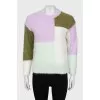Long pile sweater with print