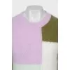 Long pile sweater with print