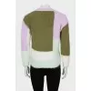 Long pile sweater with print