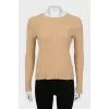 Textured sweater made of wool and cashmere