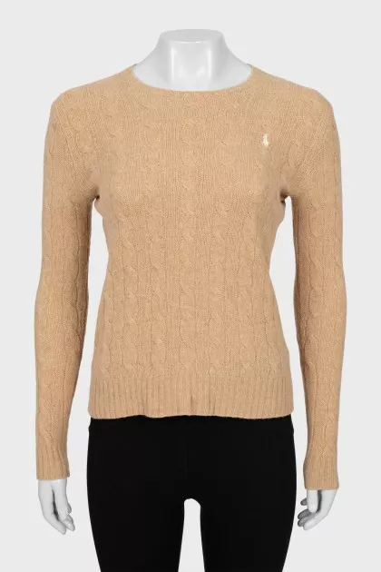 Textured sweater made of wool and cashmere