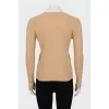 Textured sweater made of wool and cashmere