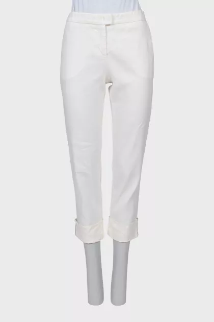 White linen and cotton trousers