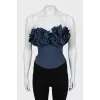 Blue corset with frills