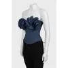Blue corset with frills