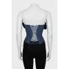 Blue corset with frills
