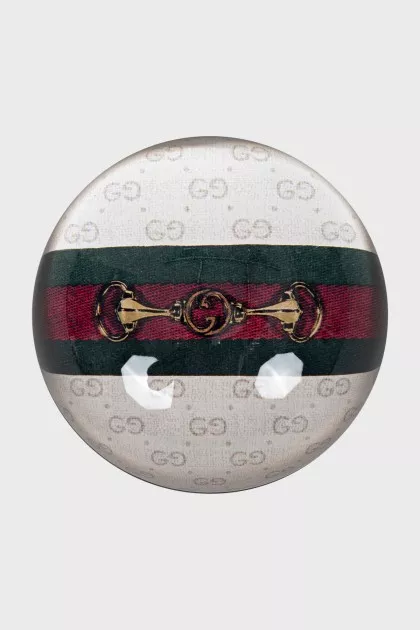 Paperweight with logo, with tag