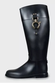 Rubber boots with gold decor