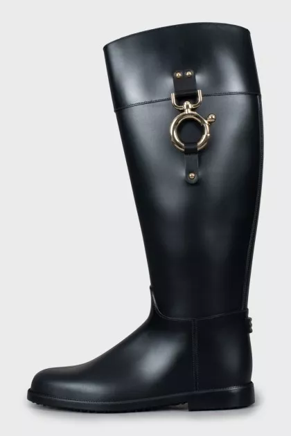 Rubber boots with gold decor