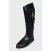Rubber boots with gold decor