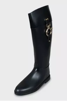 Rubber boots with gold decor