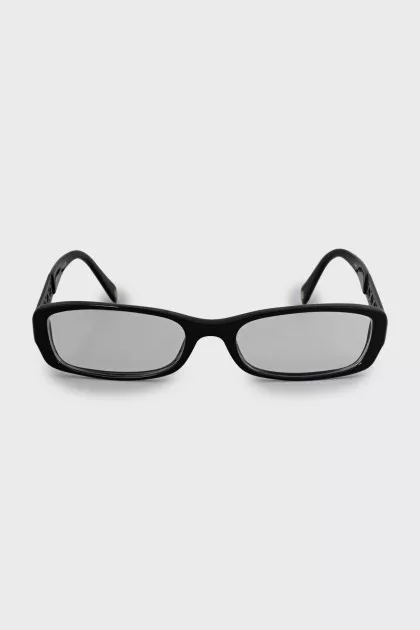 Black rectangular prescription glasses