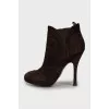 Brown suede ankle boots