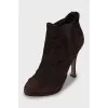 Brown suede ankle boots