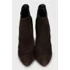 Brown suede ankle boots