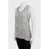 Gray T-shirt decorated with sequins