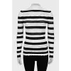 Black and white fitted turtleneck