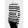 Black and white fitted turtleneck