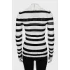 Black and white fitted turtleneck