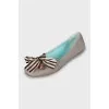 Ballet flats with square toe and bow