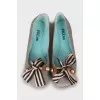 Ballet flats with square toe and bow