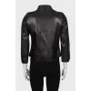 Cropped Leather Jacket with Buttons