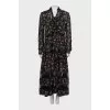 Floral print dress with lace