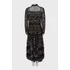 Floral print dress with lace