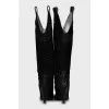 Textile boots in animal print