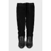 Suede and leather boots with tassels