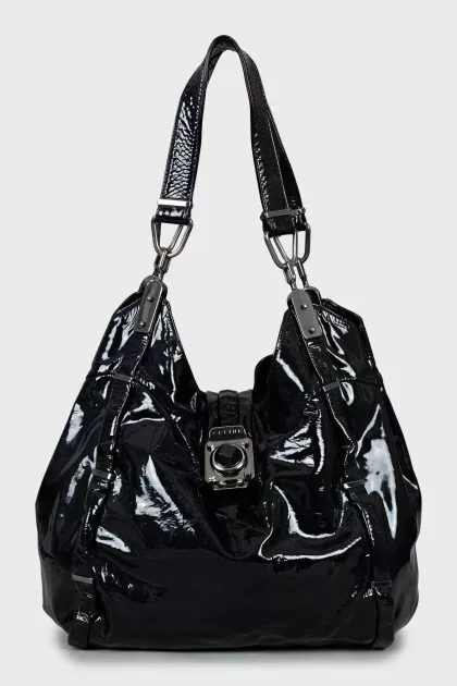 Patent Leather Hobo Bag