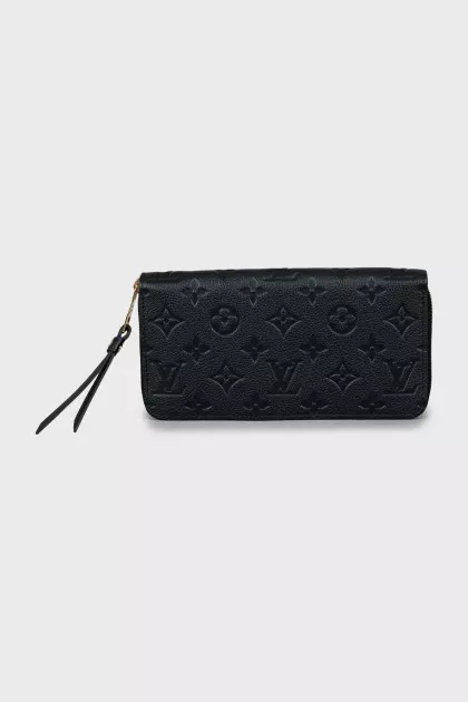 Leather wallet with embossed print