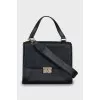 Satchel bag with gold hardware