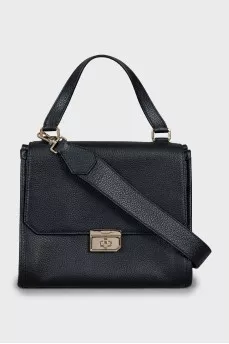 Satchel bag with gold hardware