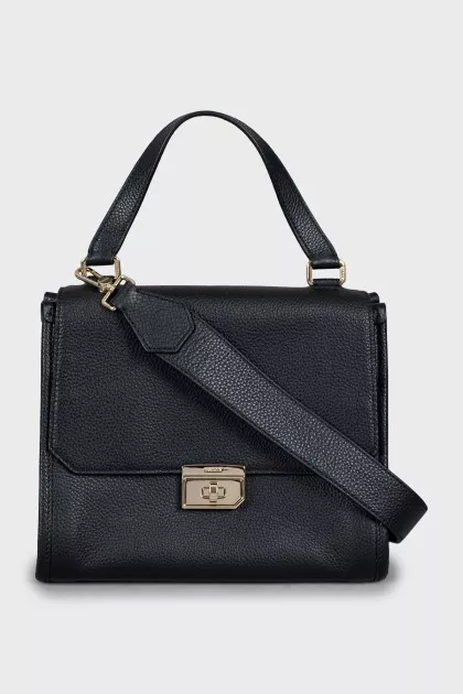 Satchel bag with gold hardware