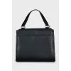 Satchel bag with gold hardware