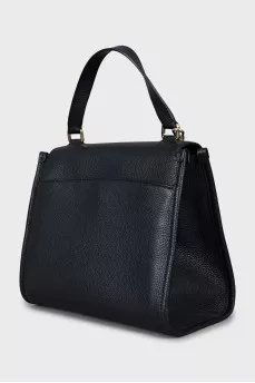 Satchel bag with gold hardware