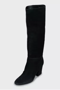 Suede boots with medium heels